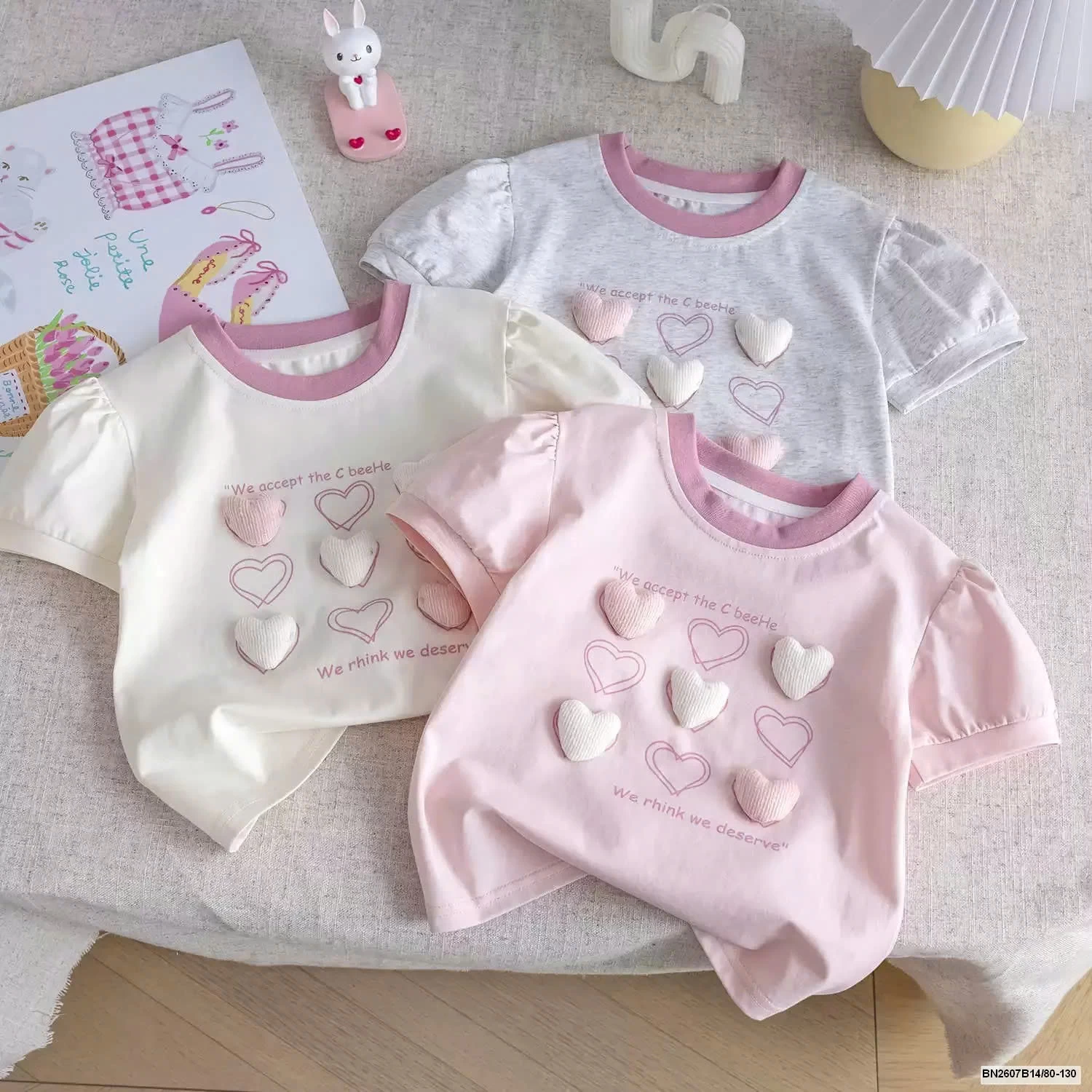 ÁO THUN TAY BỒNG TRÁI TIM