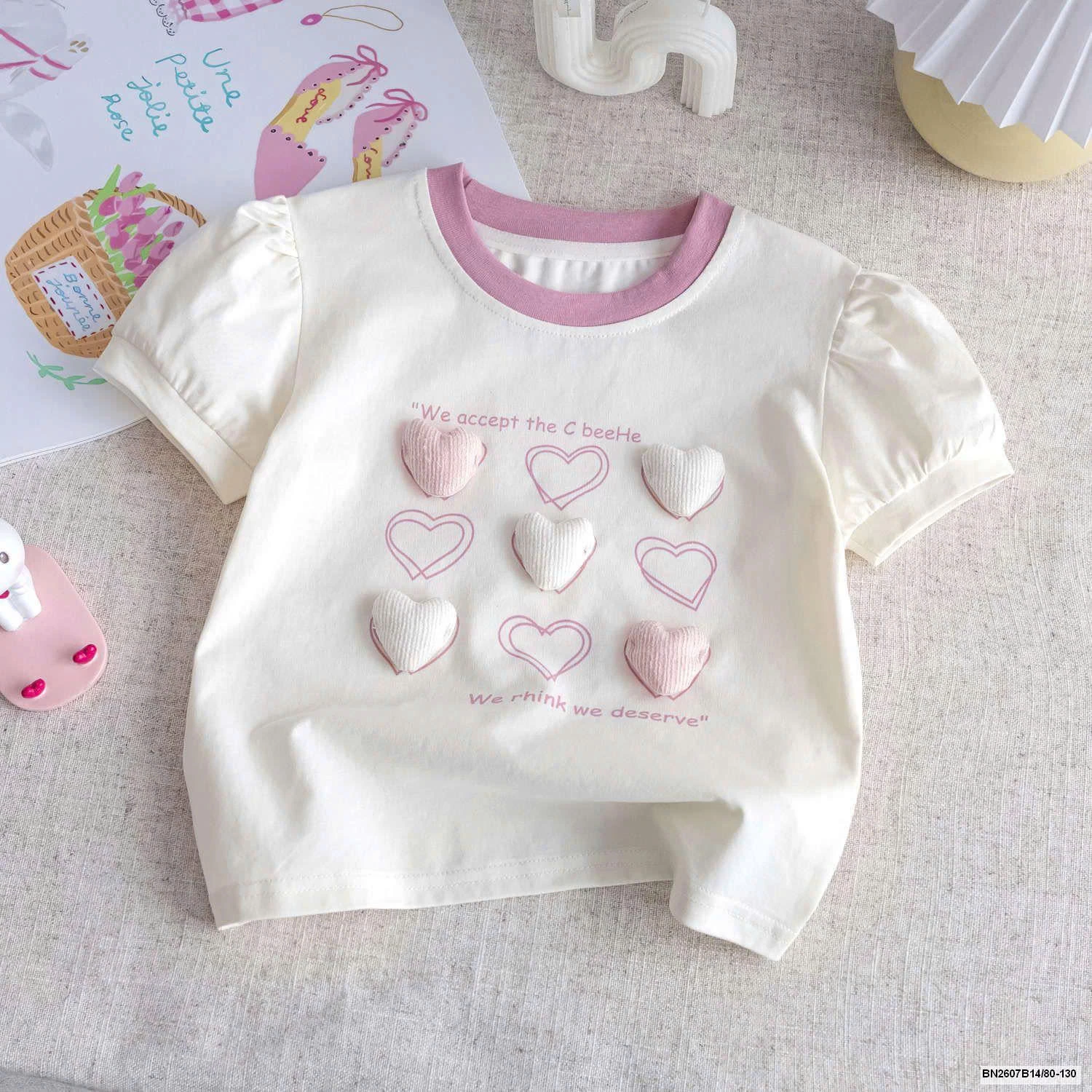 ÁO THUN TAY BỒNG TRÁI TIM