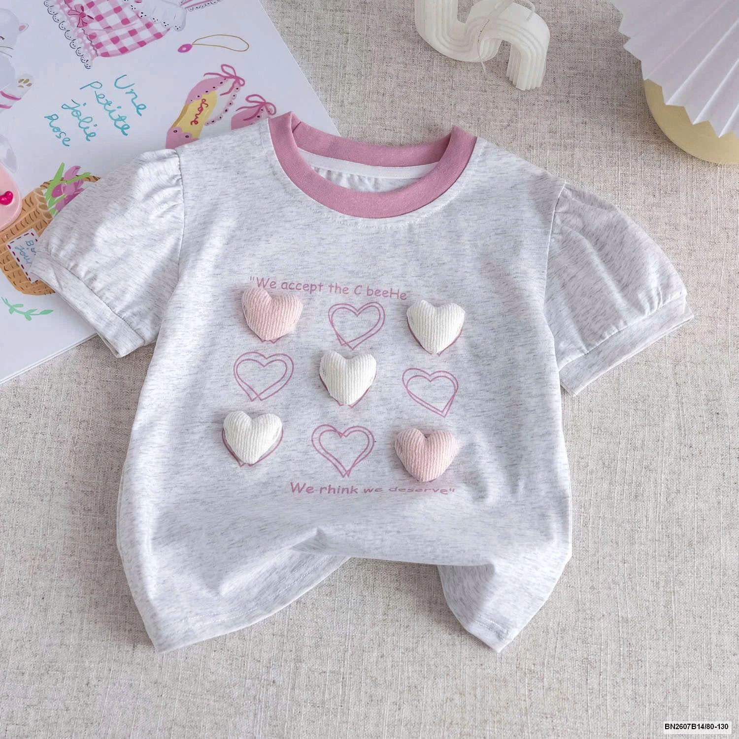 ÁO THUN TAY BỒNG TRÁI TIM