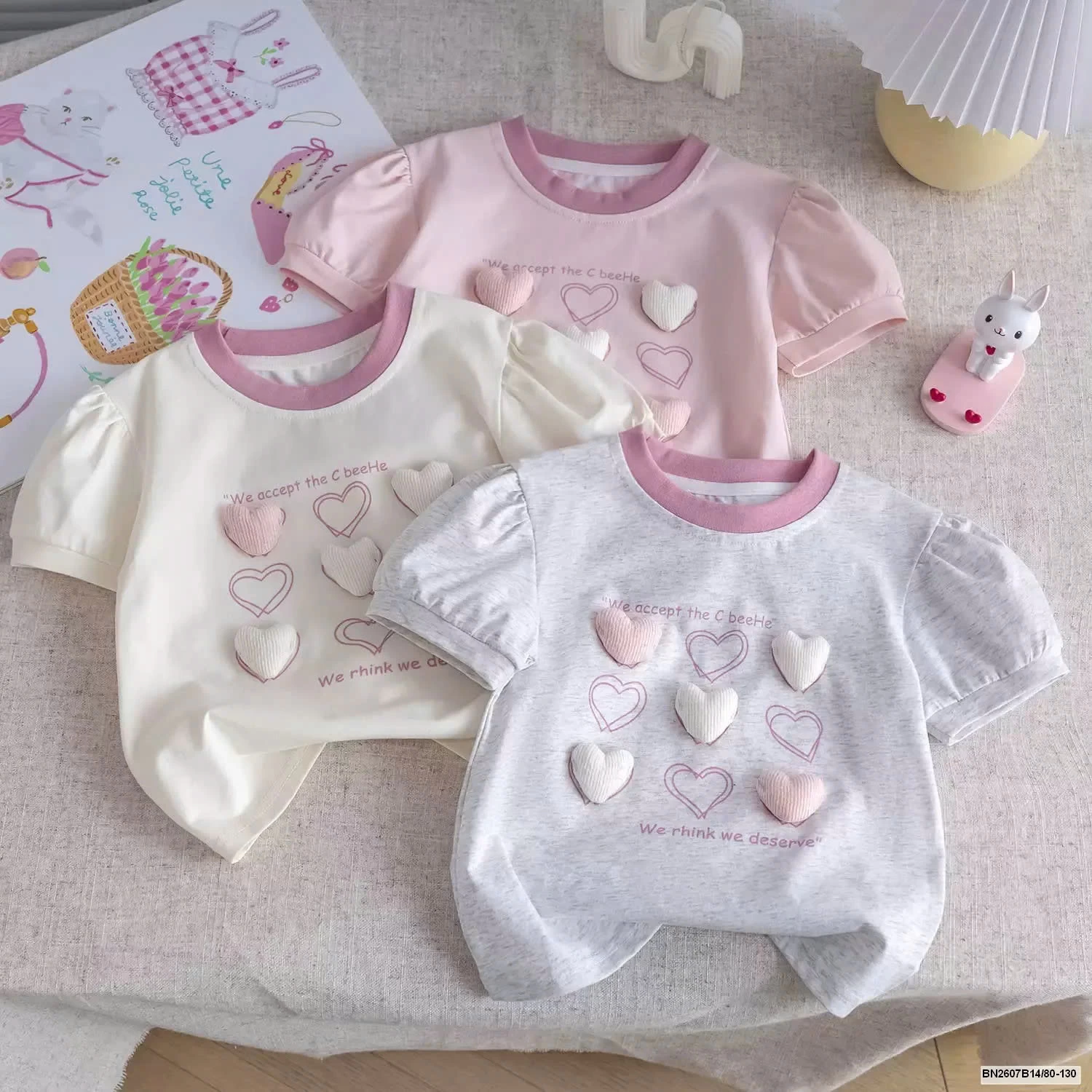 ÁO THUN TAY BỒNG TRÁI TIM