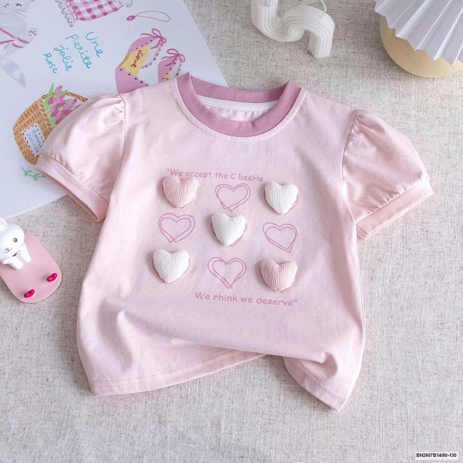 ÁO THUN TAY BỒNG TRÁI TIM