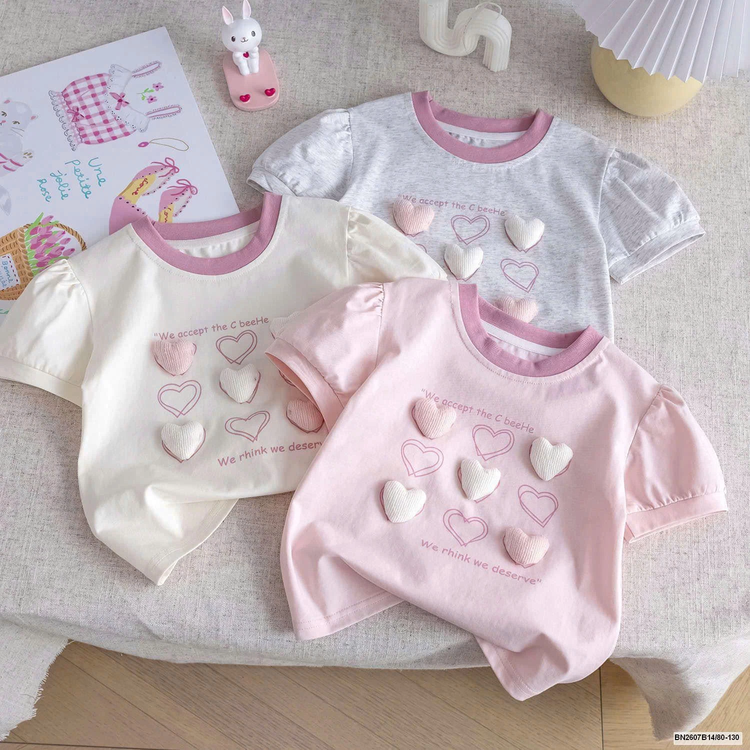 ÁO THUN TAY BỒNG TRÁI TIM