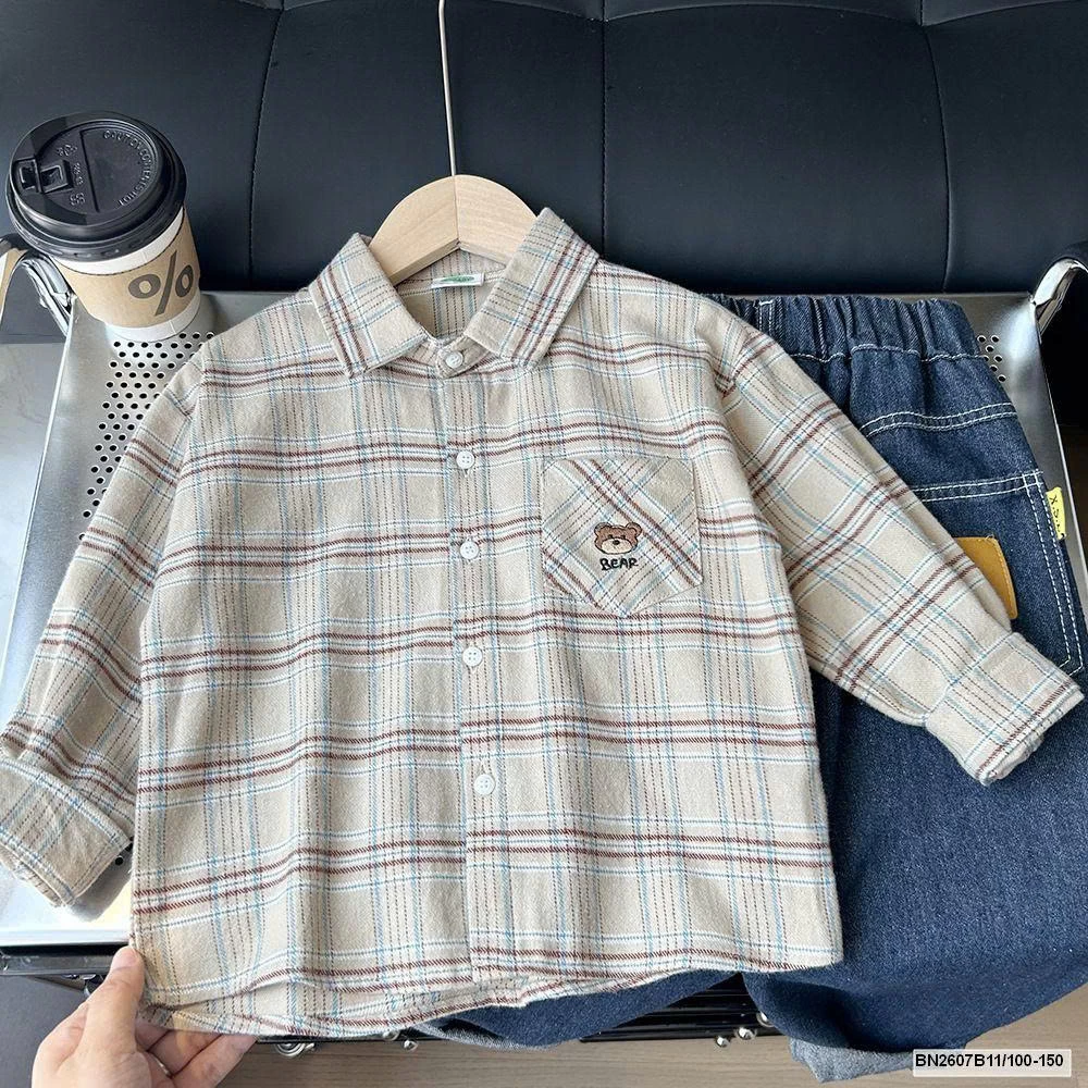 ÁO SƠ MI TÚI GẤU BEAR