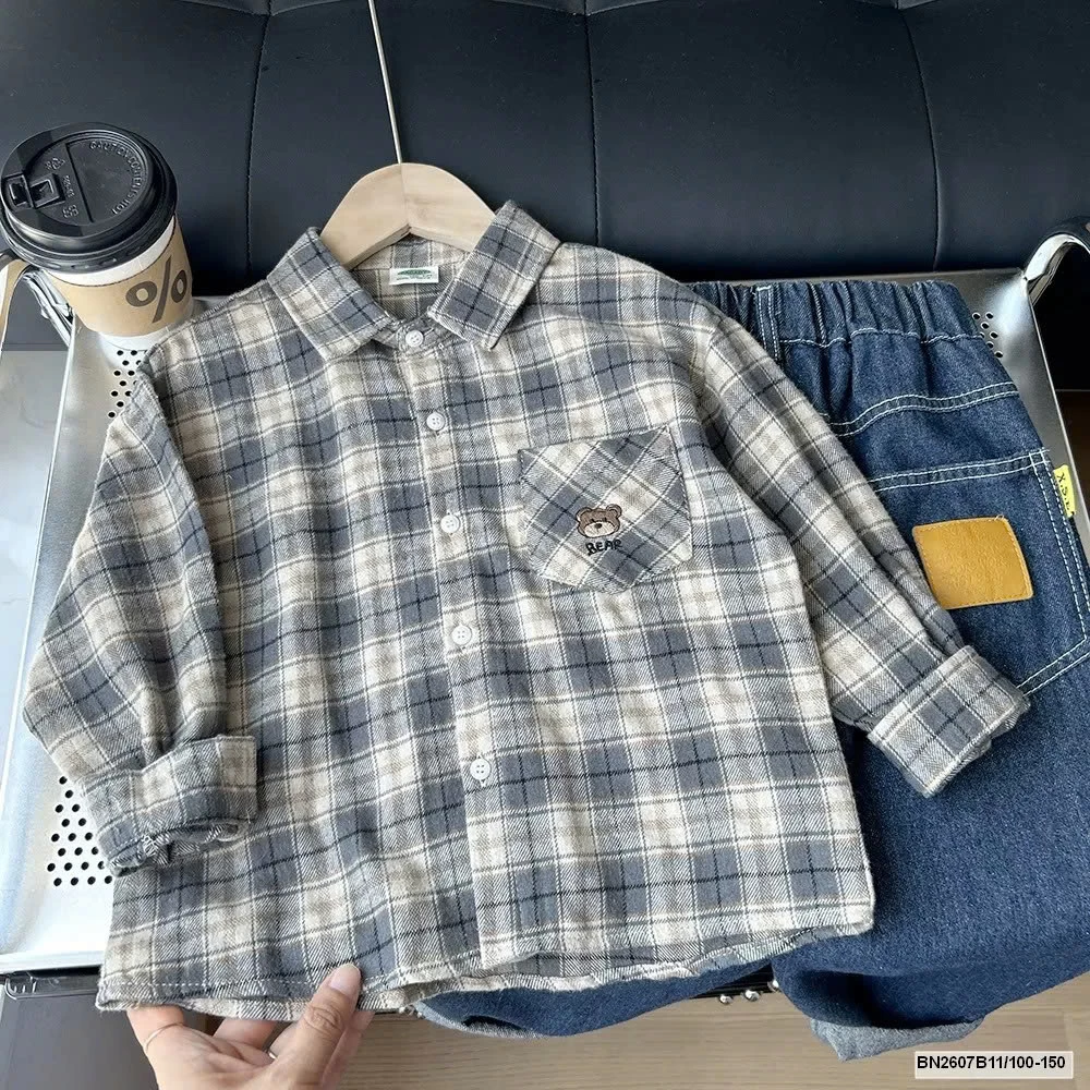 ÁO SƠ MI TÚI GẤU BEAR