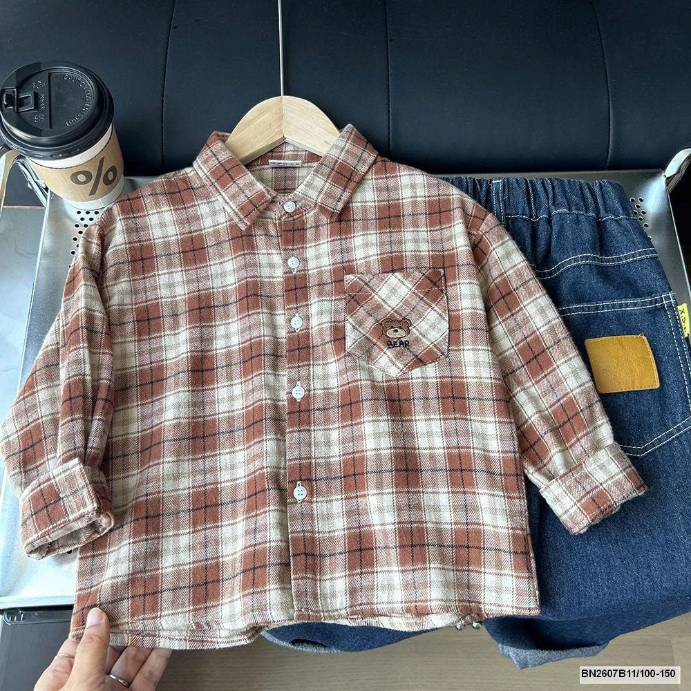 ÁO SƠ MI TÚI GẤU BEAR