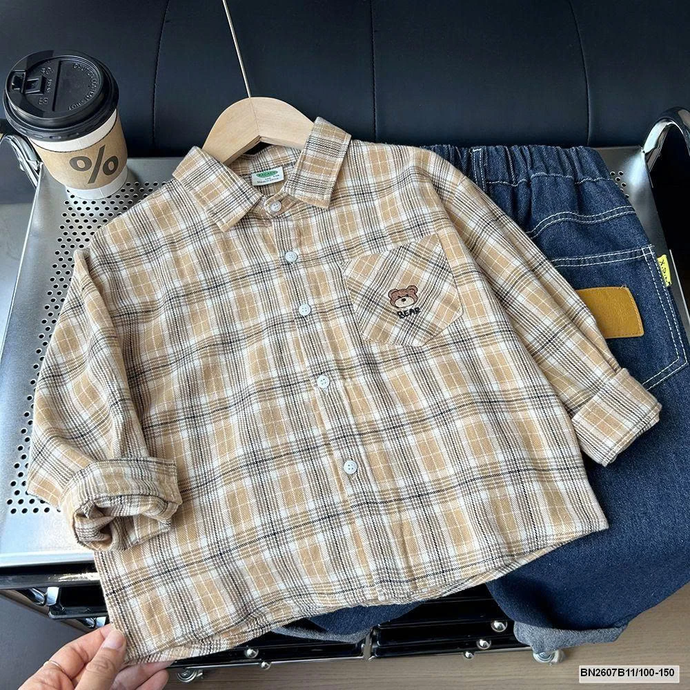 ÁO SƠ MI TÚI GẤU BEAR