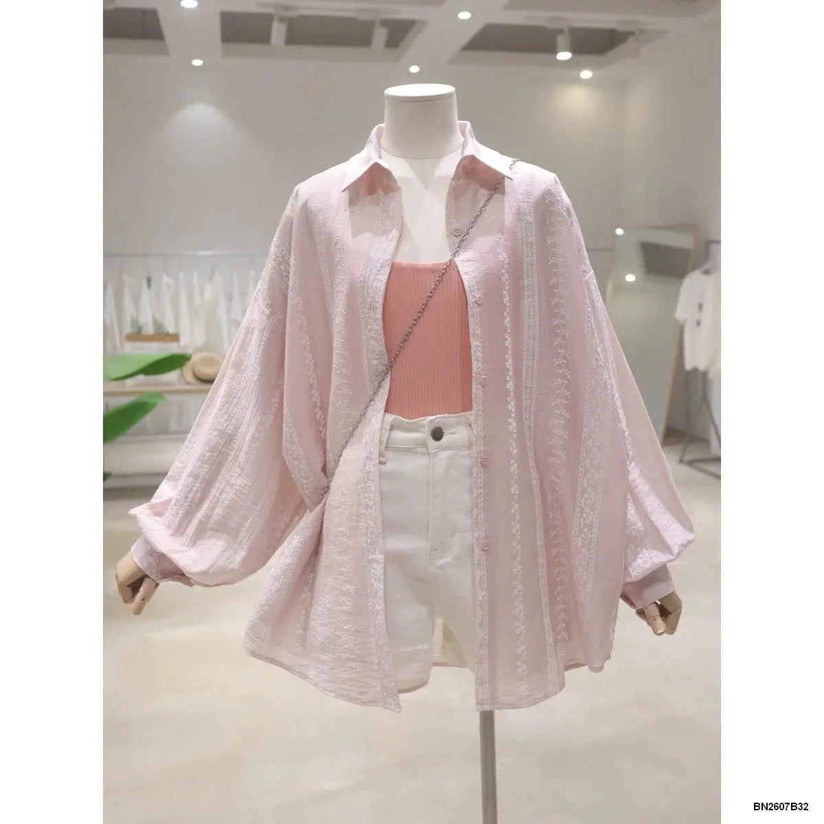 ÁO SƠ MI MỎNG THÊU HOA