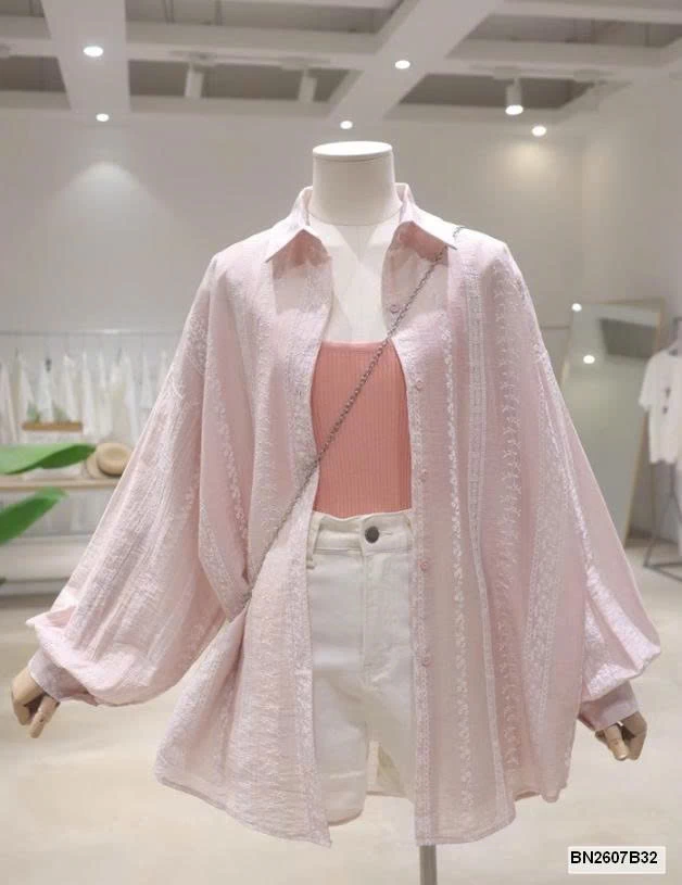 ÁO SƠ MI MỎNG THÊU HOA