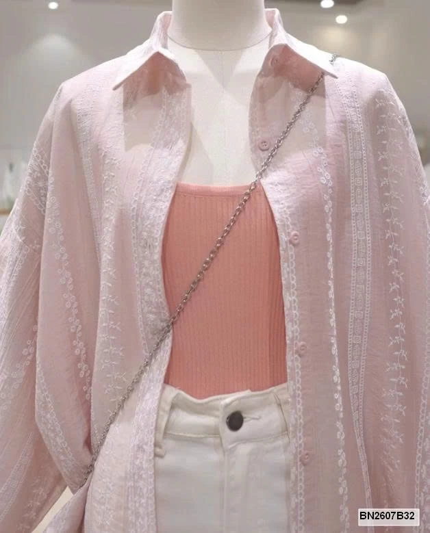 ÁO SƠ MI MỎNG THÊU HOA