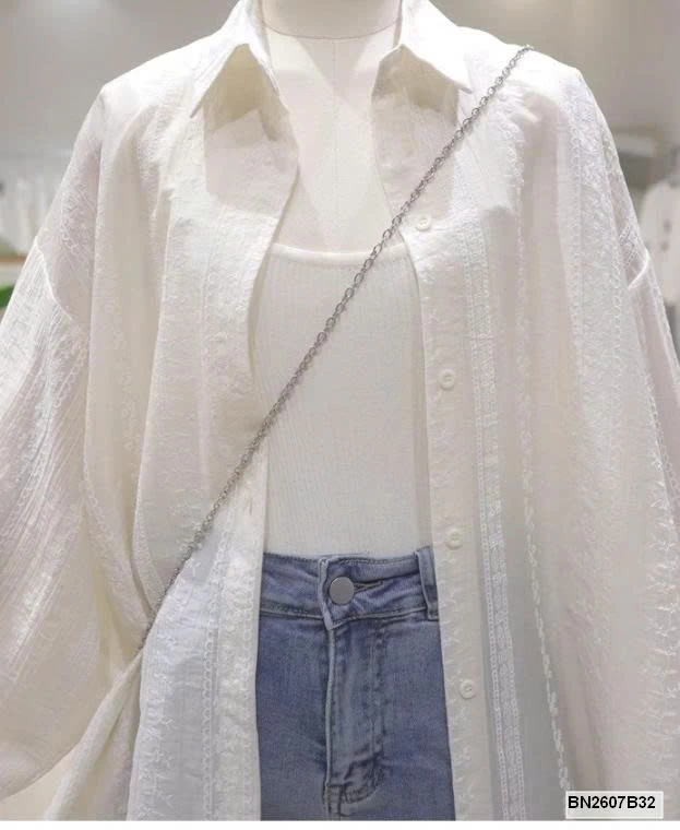 ÁO SƠ MI MỎNG THÊU HOA