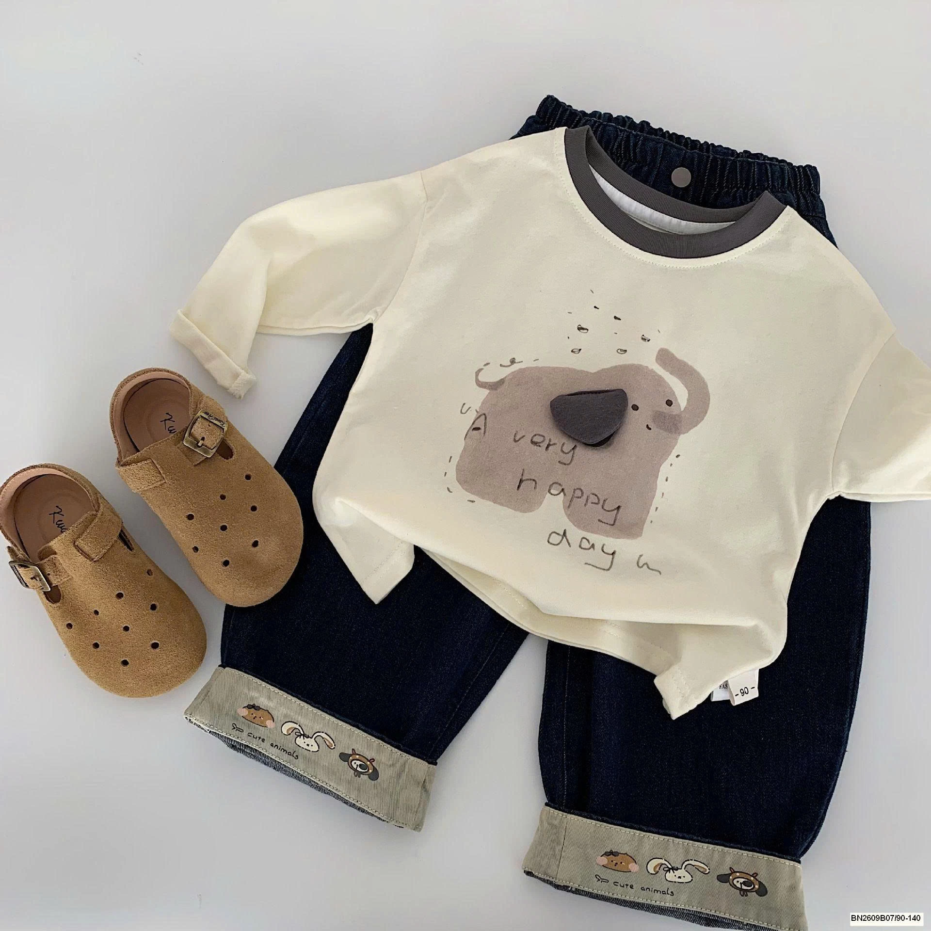 SET ÁO THUN MIX QUẦN JEAN IN CÚN