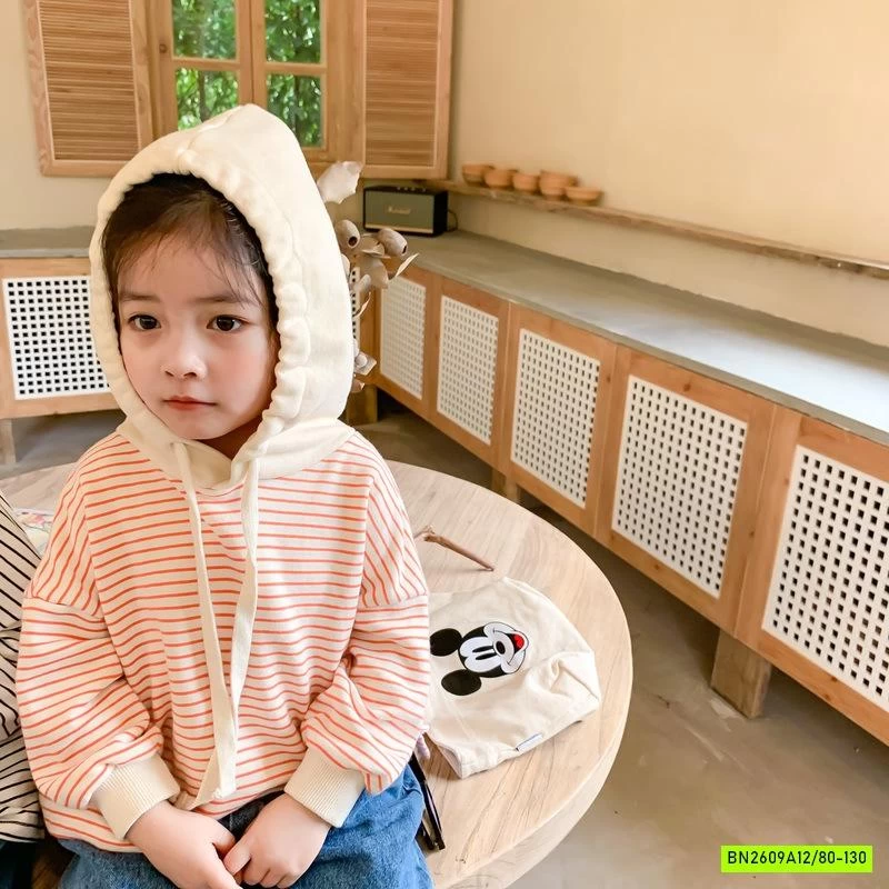 HOODIE KẺ PHỐI MÀU MŨ