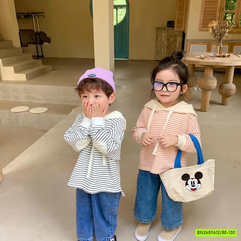 HOODIE KẺ PHỐI MÀU MŨ