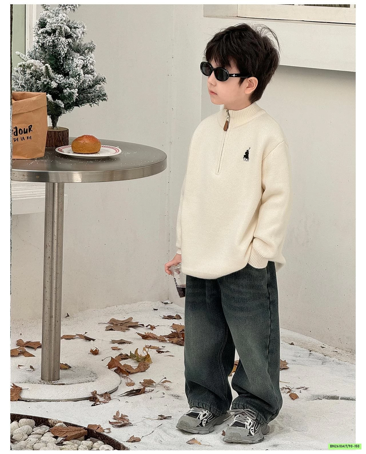 ÁO LEN KHÓA CỔ THÊU LOGO AOAOKIDS