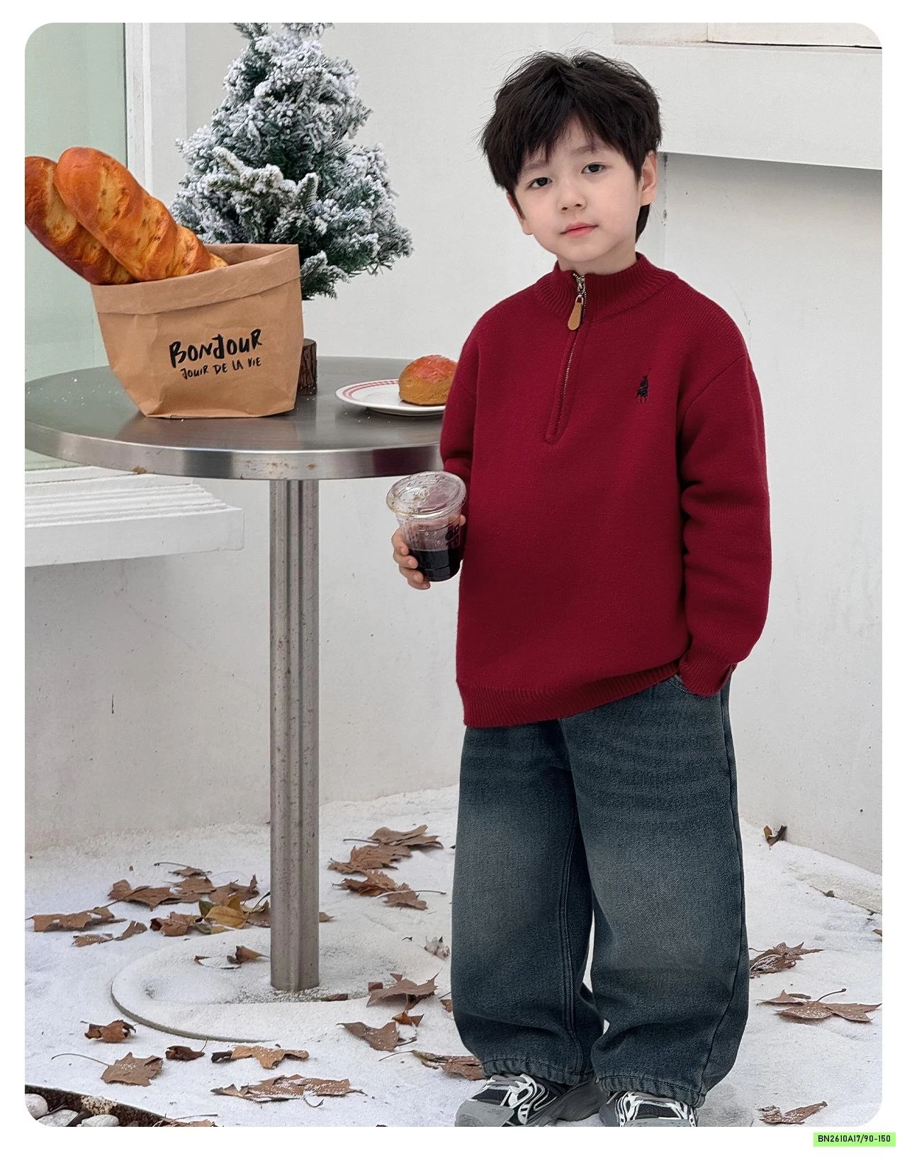 ÁO LEN KHÓA CỔ THÊU LOGO AOAOKIDS