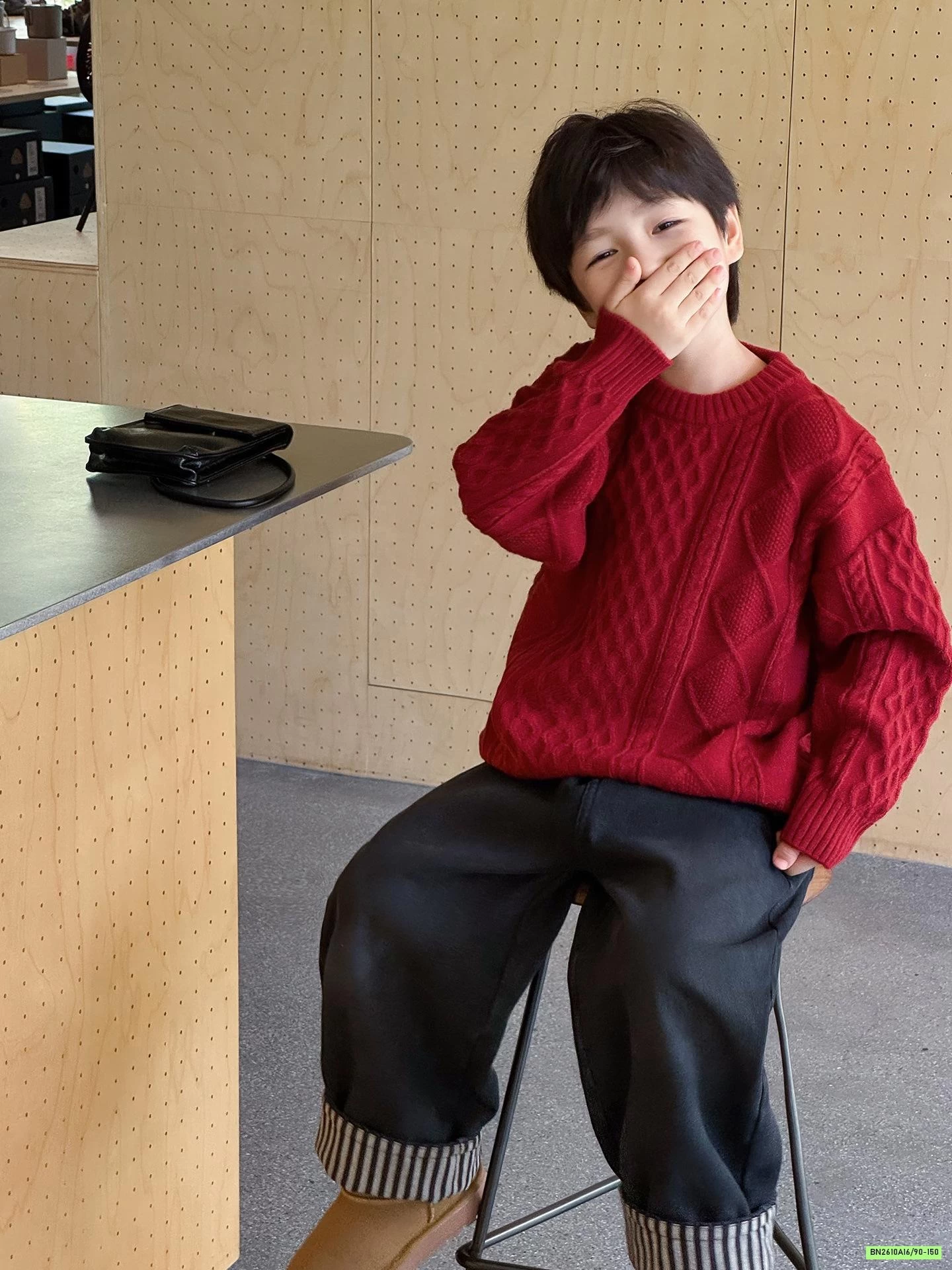 ÁO LEN VẶN THỪNG CỔ CON AOAOKIDS