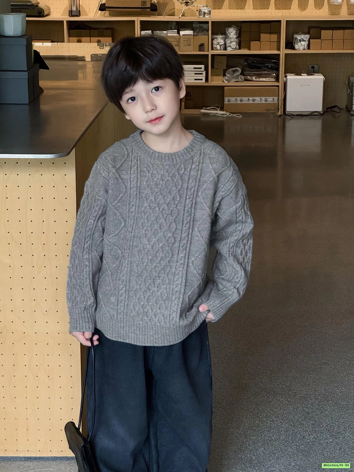 ÁO LEN VẶN THỪNG CỔ CON AOAOKIDS