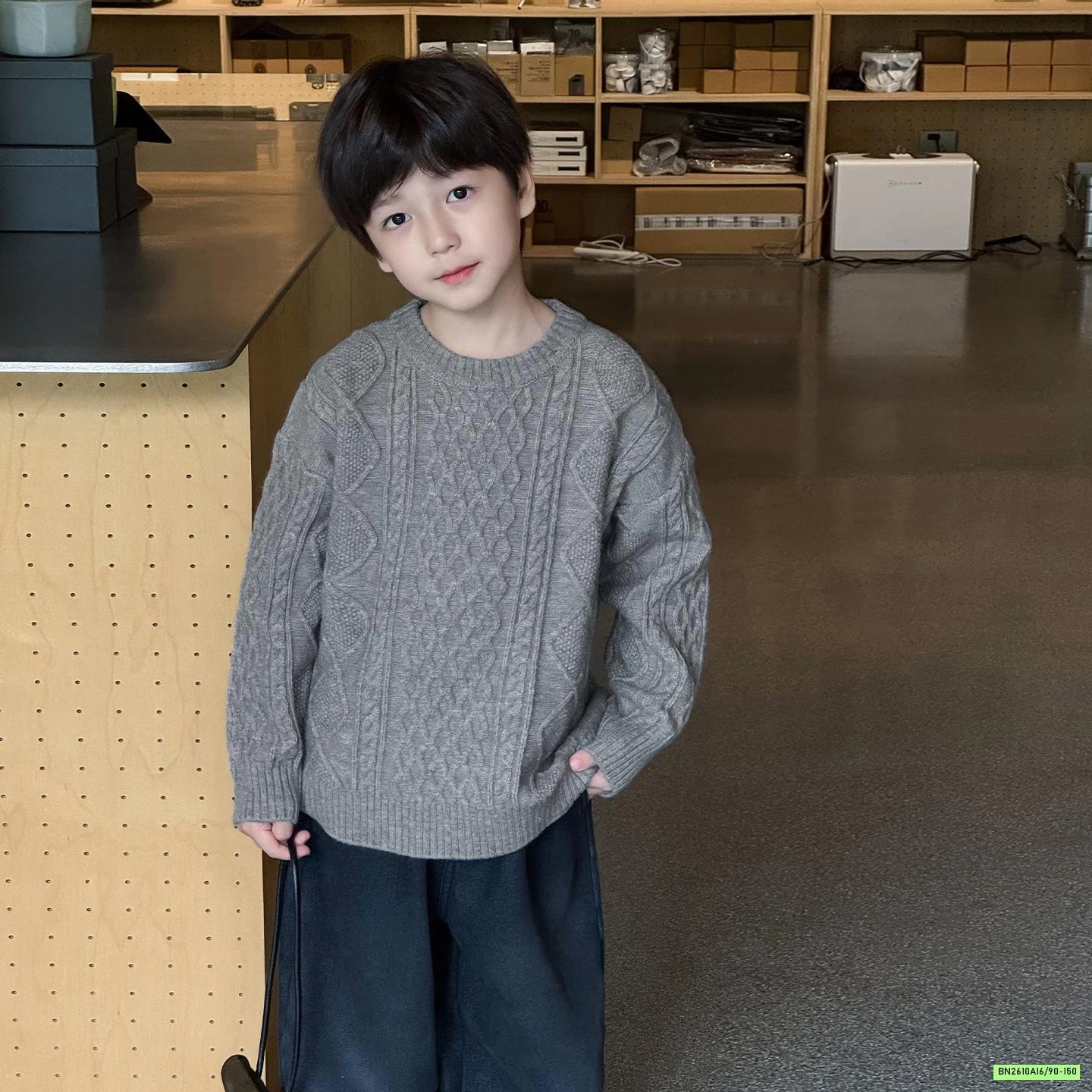 ÁO LEN VẶN THỪNG CỔ CON AOAOKIDS