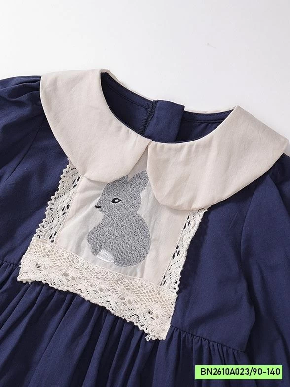 ĐẦM THU CỔ SEN THÊU THỎ PREMIUM