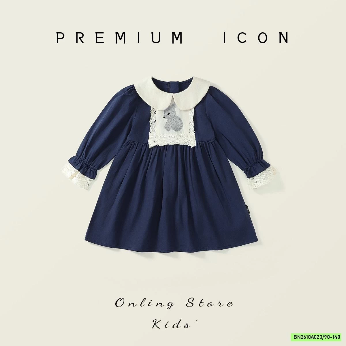 ĐẦM THU CỔ SEN THÊU THỎ PREMIUM