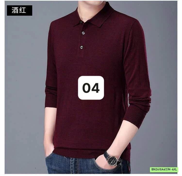 ÁO LEN POLO NAM DỆT TRƠN MÀU