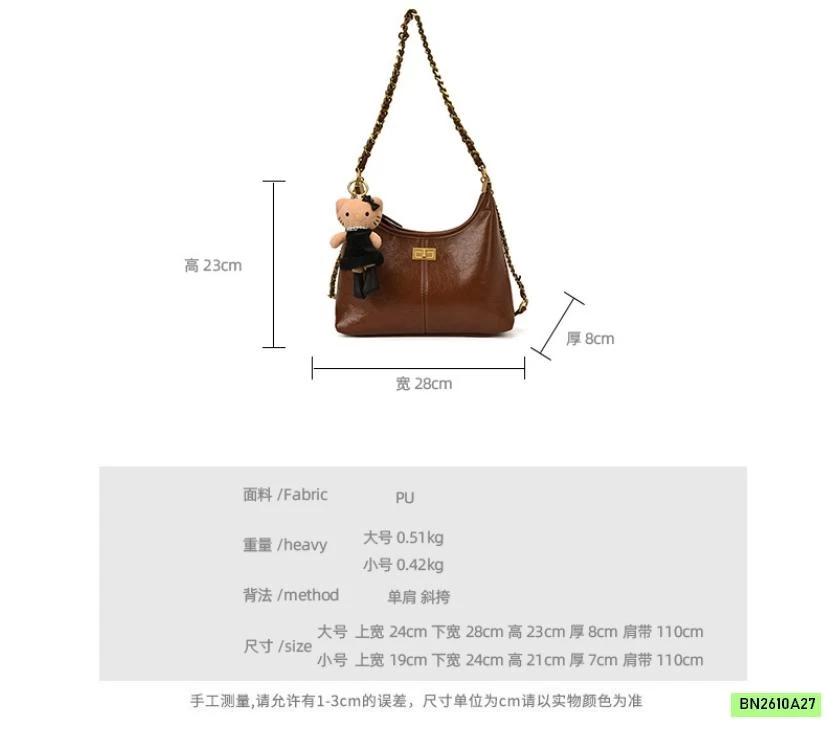 TÚI DA ĐEO CHÉO KÈM MÓC GẤU