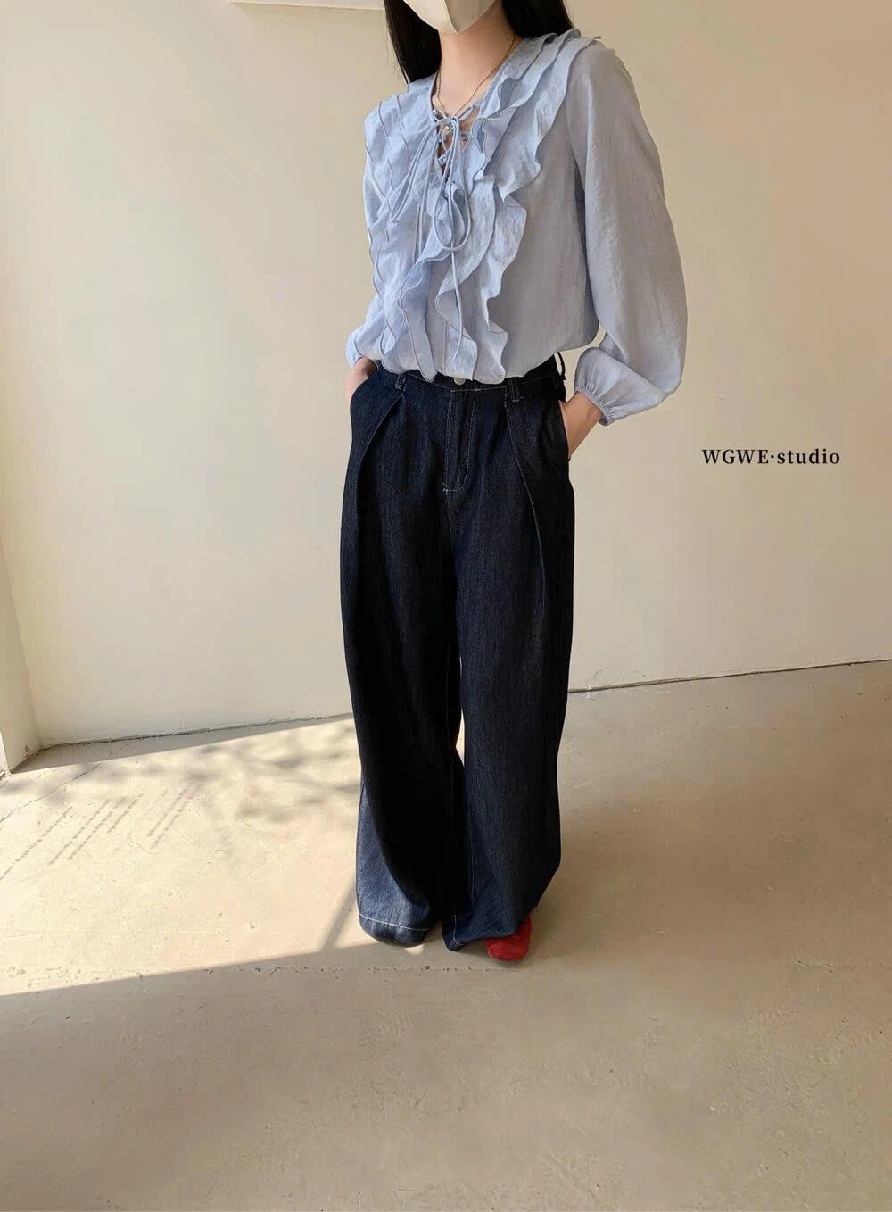 SƠ MI BÈO NHÚN CỔ WGWE7552