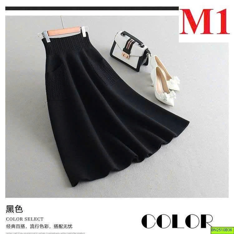 CHÂN VÁY LEN NỮ 2 TÚI TRƯỚC