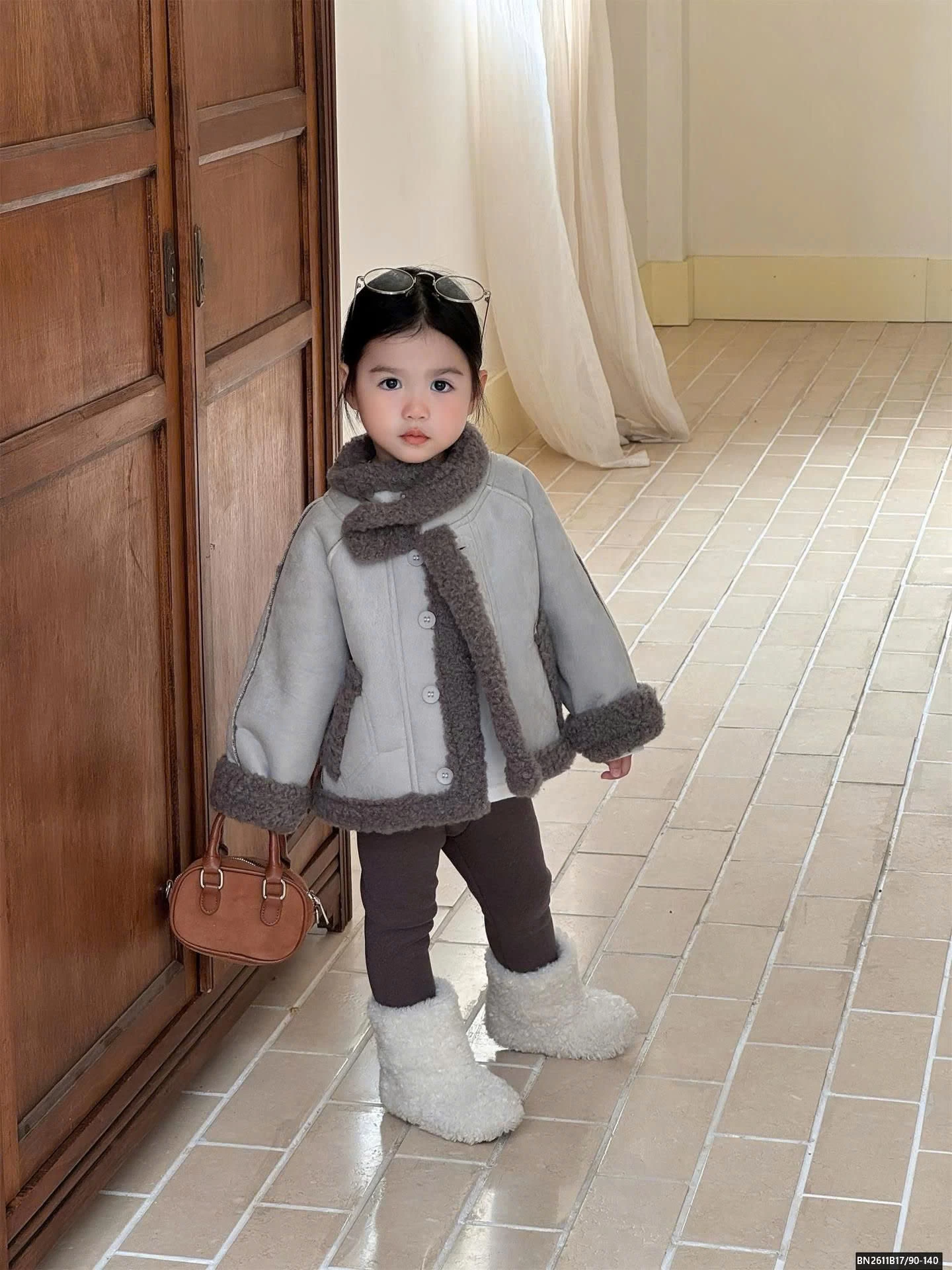 ÁO KHOÁC LÔNG XÁM MIX QUẦN LEG LÓT LÔNG CỪU