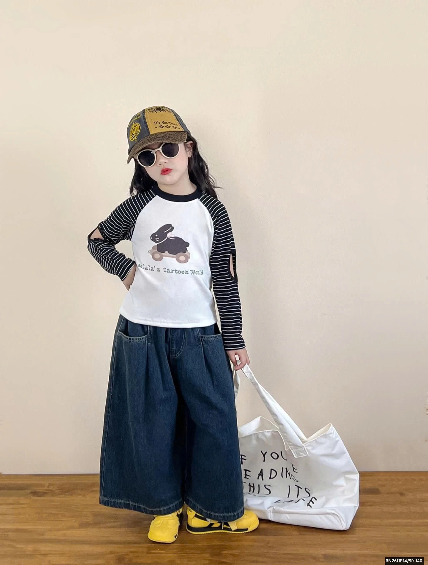 ÁO THUN THỎ MIX QUẦN JEAN TRÁI TIM