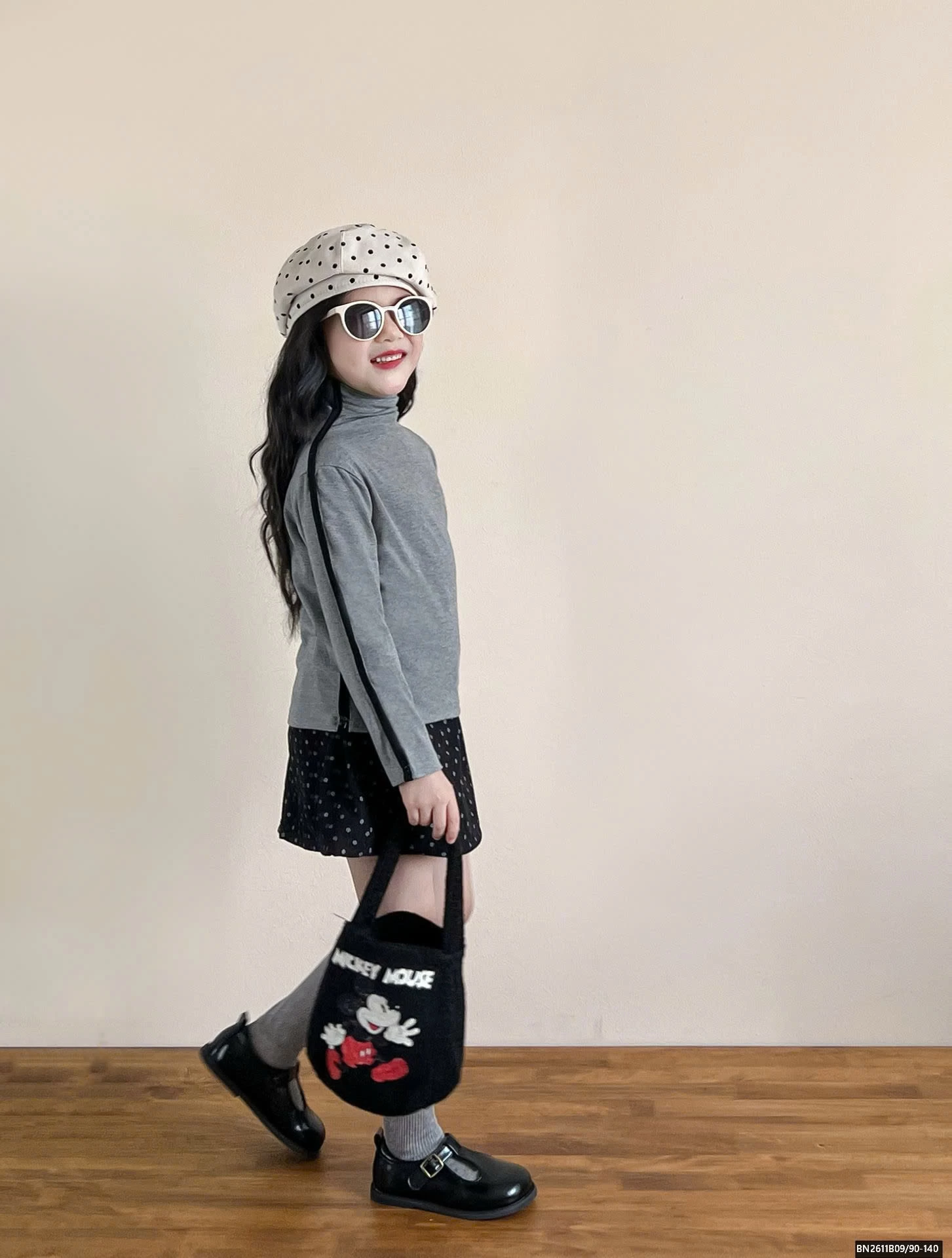 SÉT ÁO KHOÁC DA MIX CHÂN VÁY NHUNG CHẤM BI