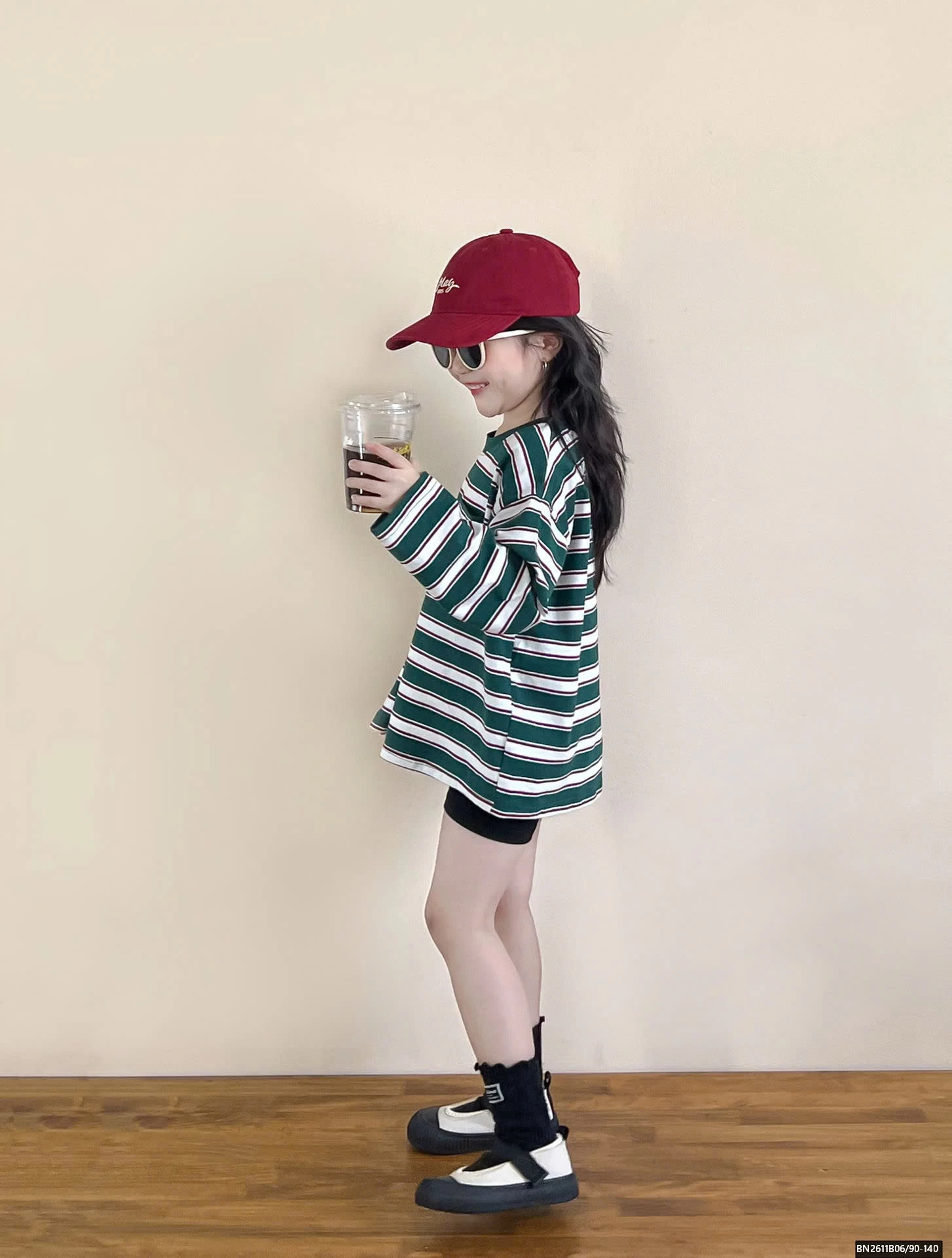 ÁO THUN KẺ NGANG MIX QUẦN LEGING ĐÙI