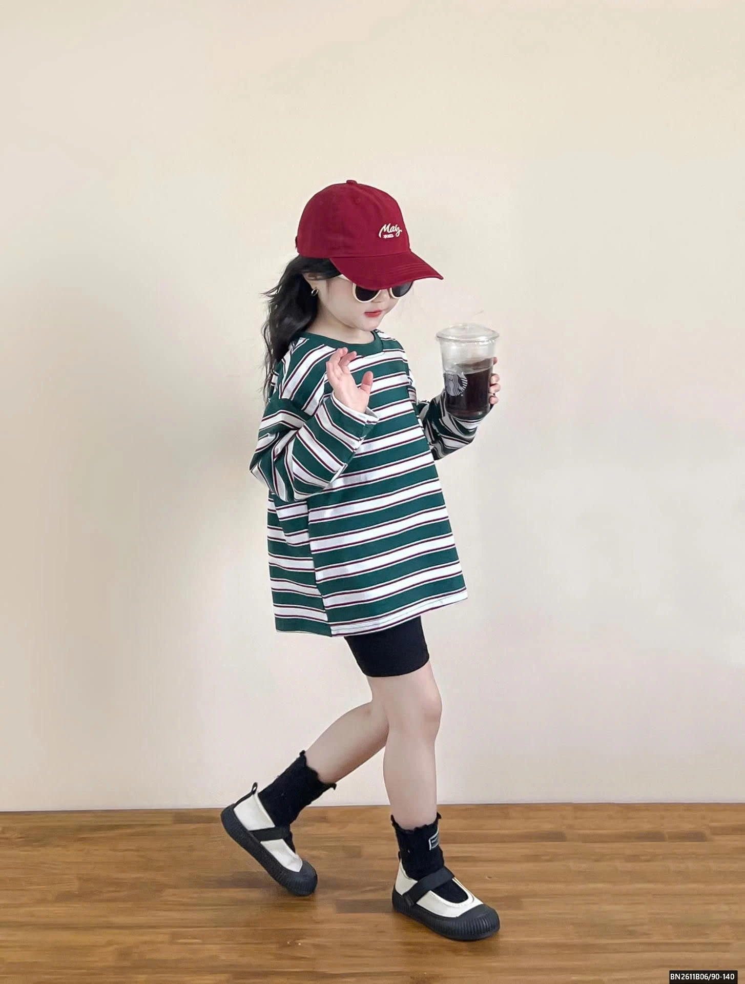 ÁO THUN KẺ NGANG MIX QUẦN LEGING ĐÙI