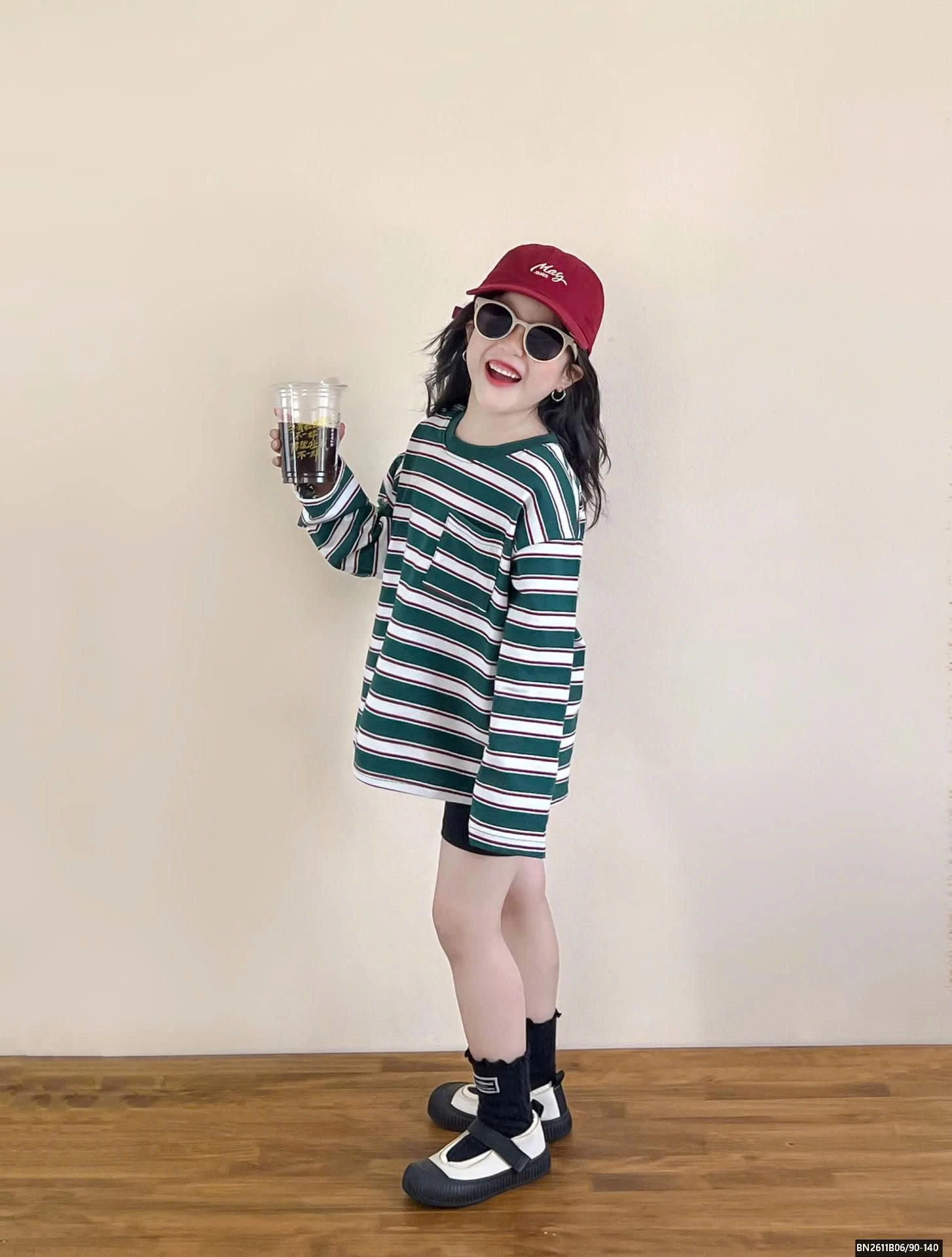 ÁO THUN KẺ NGANG MIX QUẦN LEGING ĐÙI