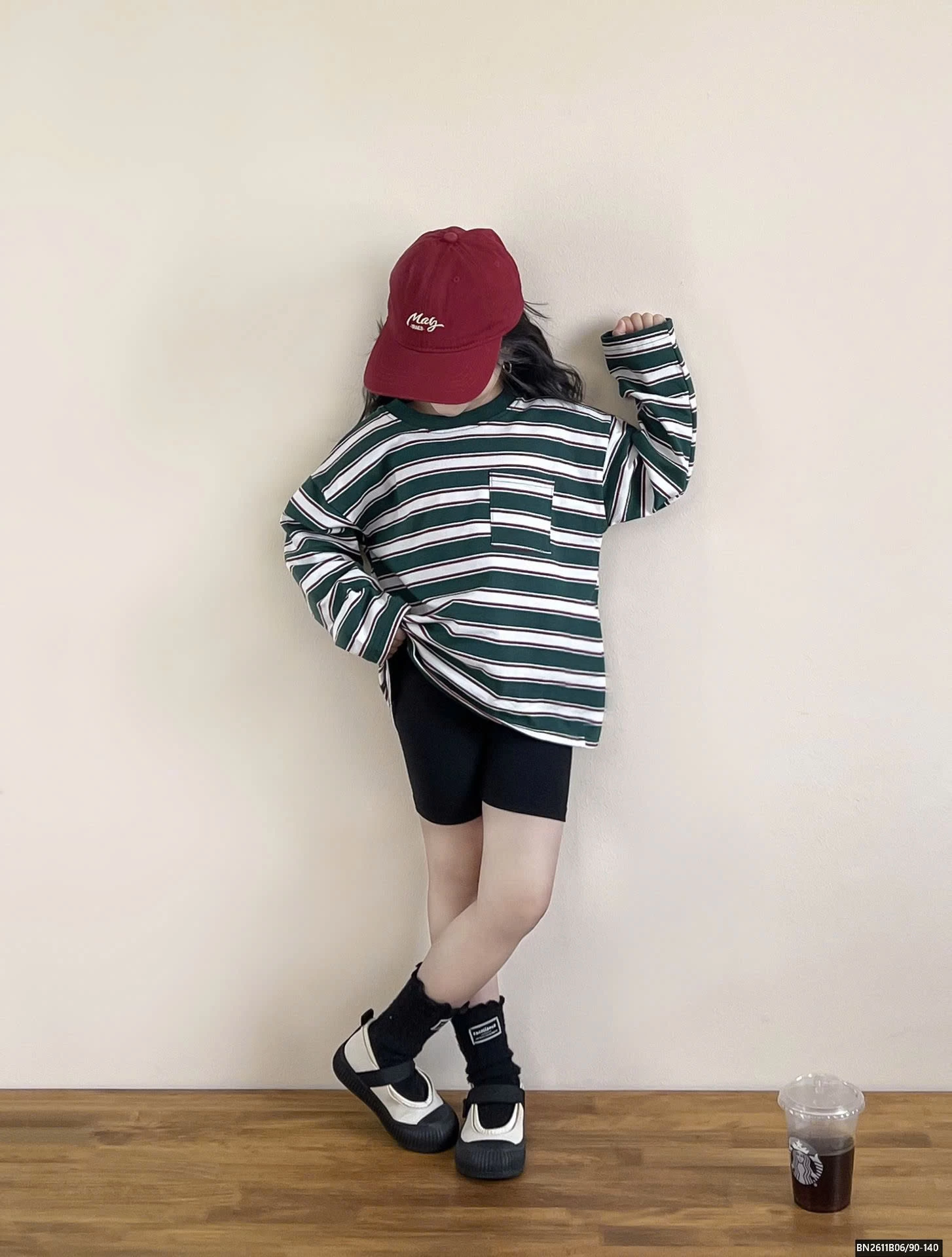 ÁO THUN KẺ NGANG MIX QUẦN LEGING ĐÙI