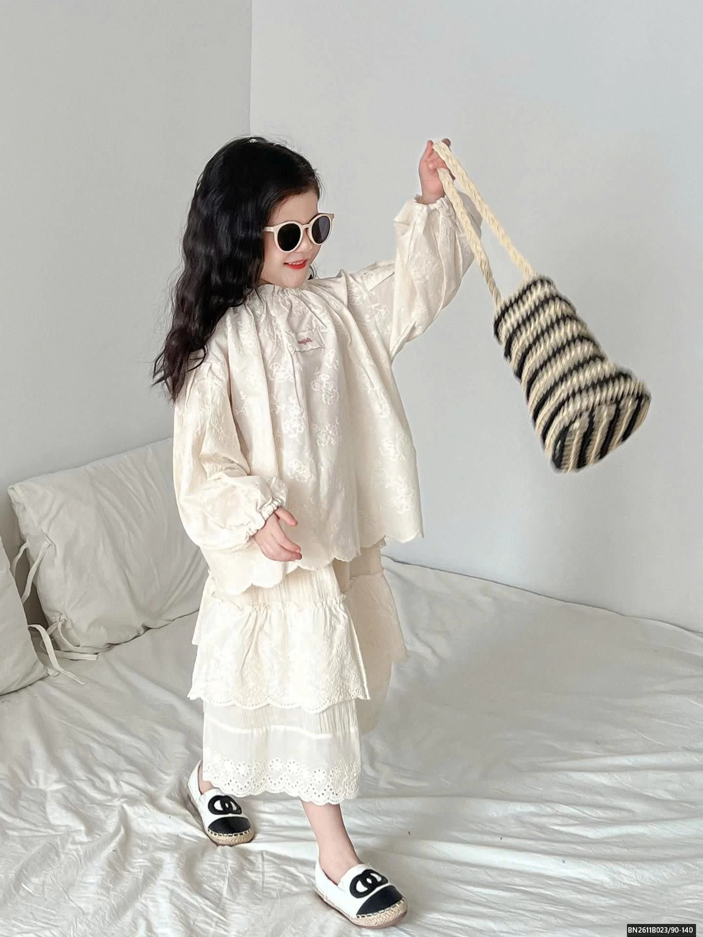 SÉT ÁO SƠ MI BABYDOLL MIX CHÂN VÁY DÁNG DÀI