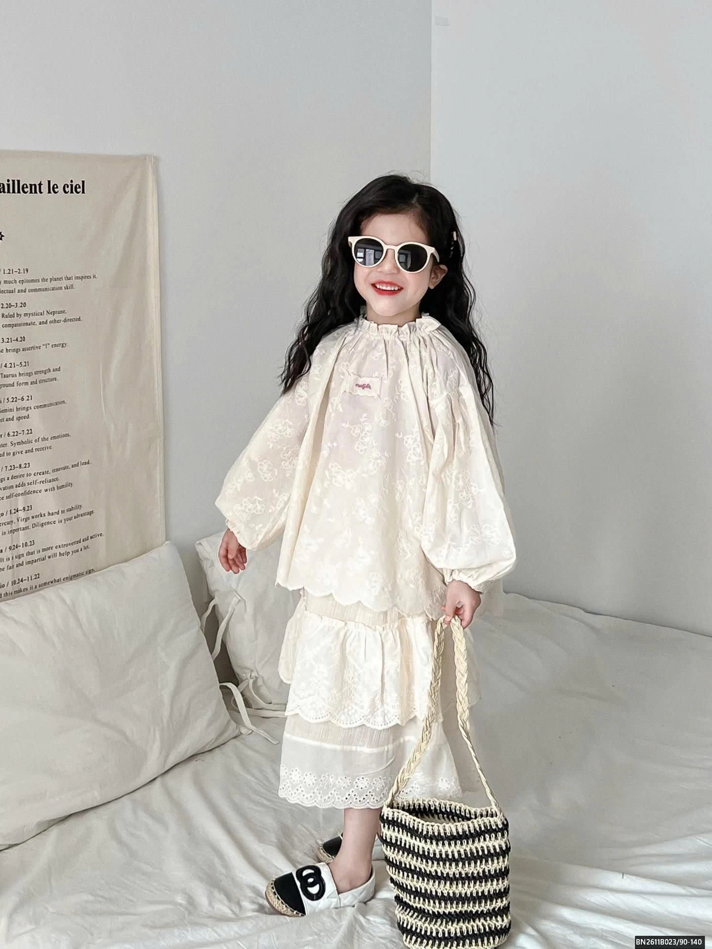 SÉT ÁO SƠ MI BABYDOLL MIX CHÂN VÁY DÁNG DÀI