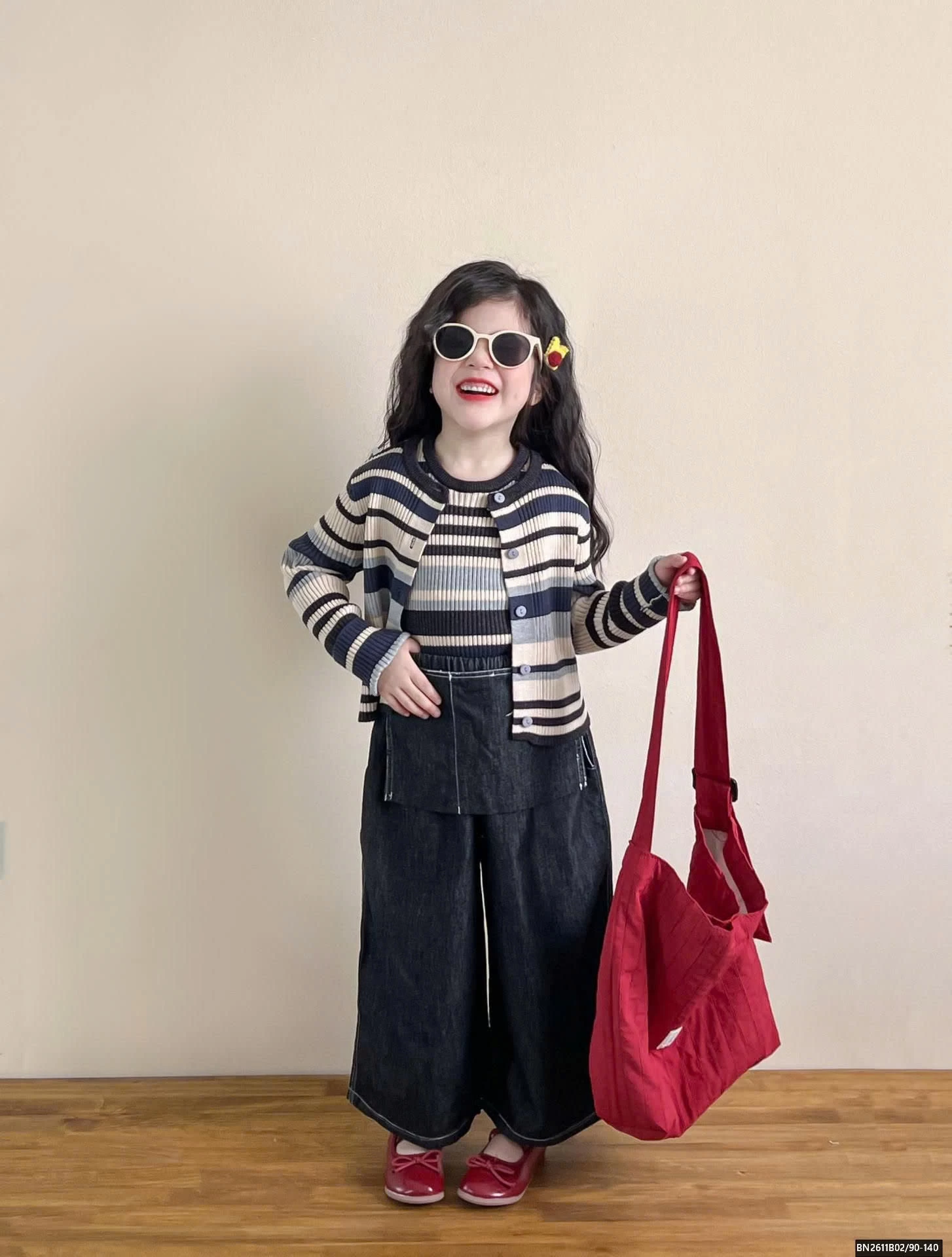 SÉT ÁO LEN KẺ MIX QUẦN ỐNG RỘNG 3 CHI TIẾT