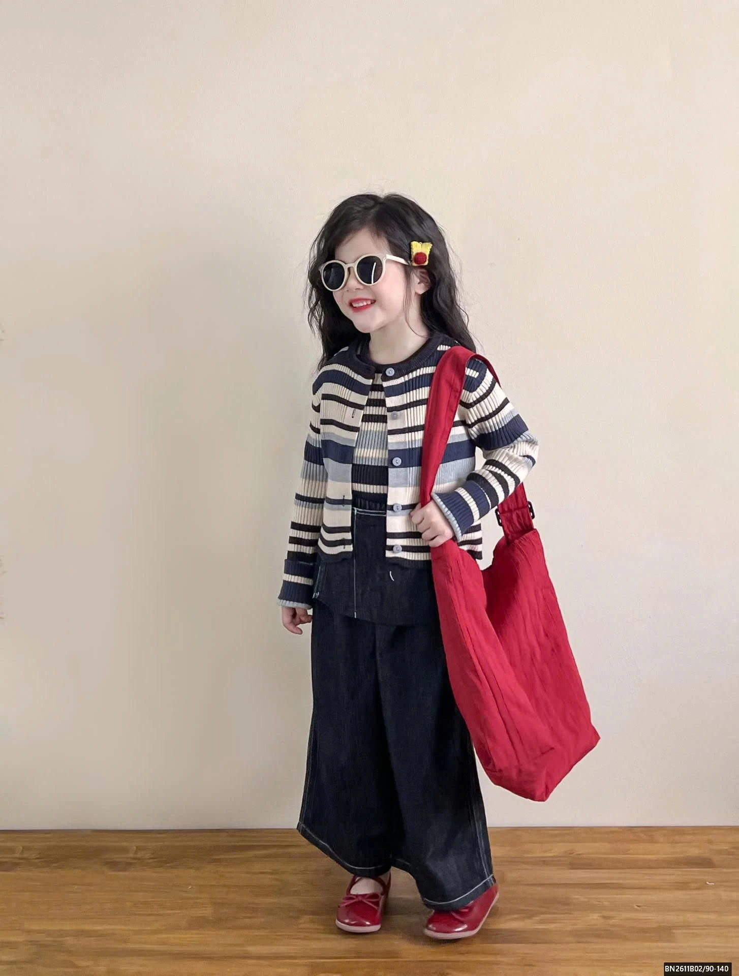 SÉT ÁO LEN KẺ MIX QUẦN ỐNG RỘNG 3 CHI TIẾT