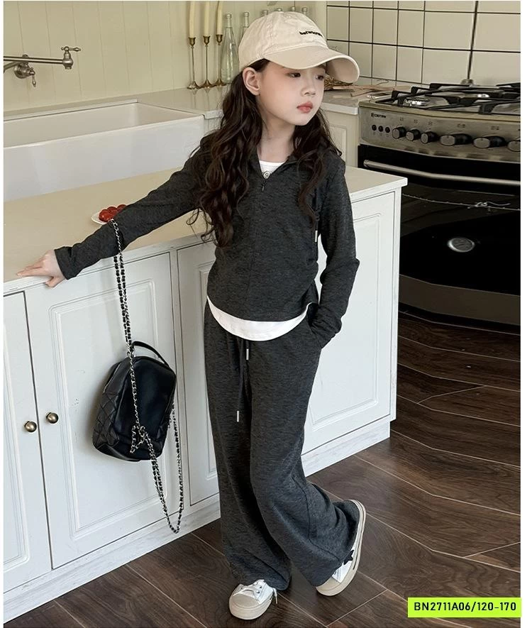 SÉT NỈ XÁM ĐEN ÁO RÚT EO SZ ĐẠI