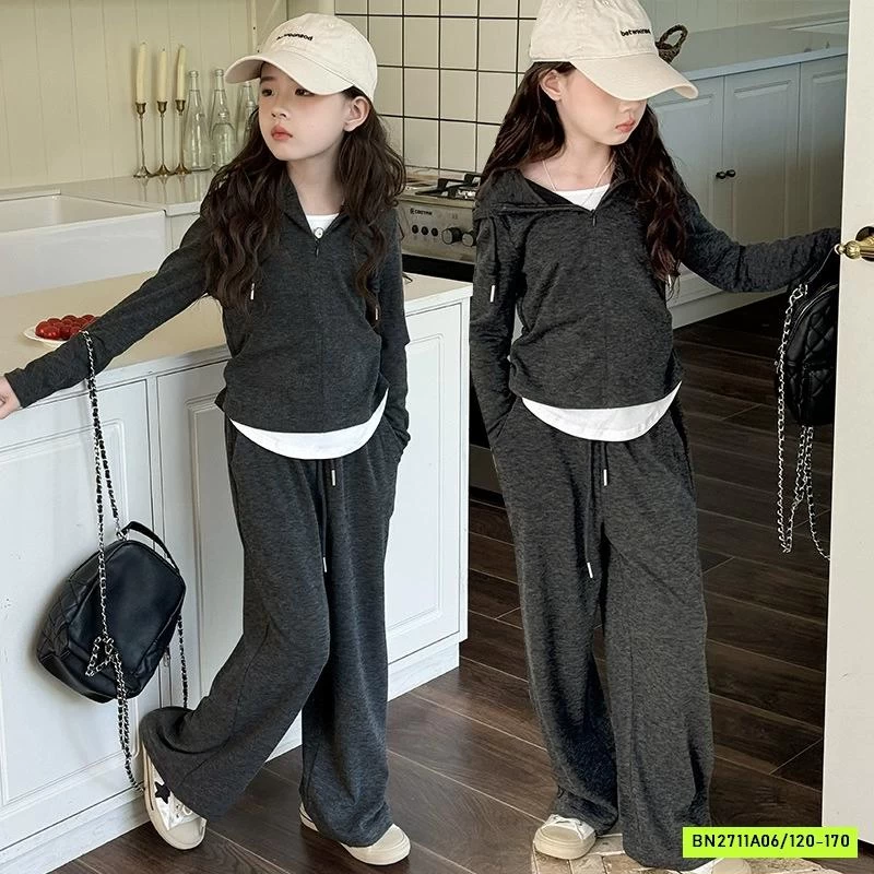 SÉT NỈ XÁM ĐEN ÁO RÚT EO SZ ĐẠI