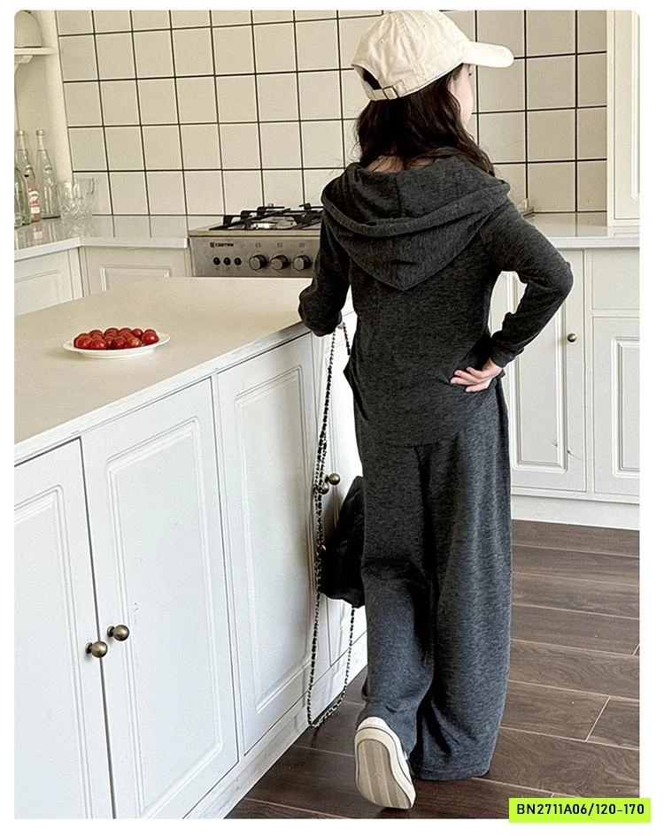 SÉT NỈ XÁM ĐEN ÁO RÚT EO SZ ĐẠI