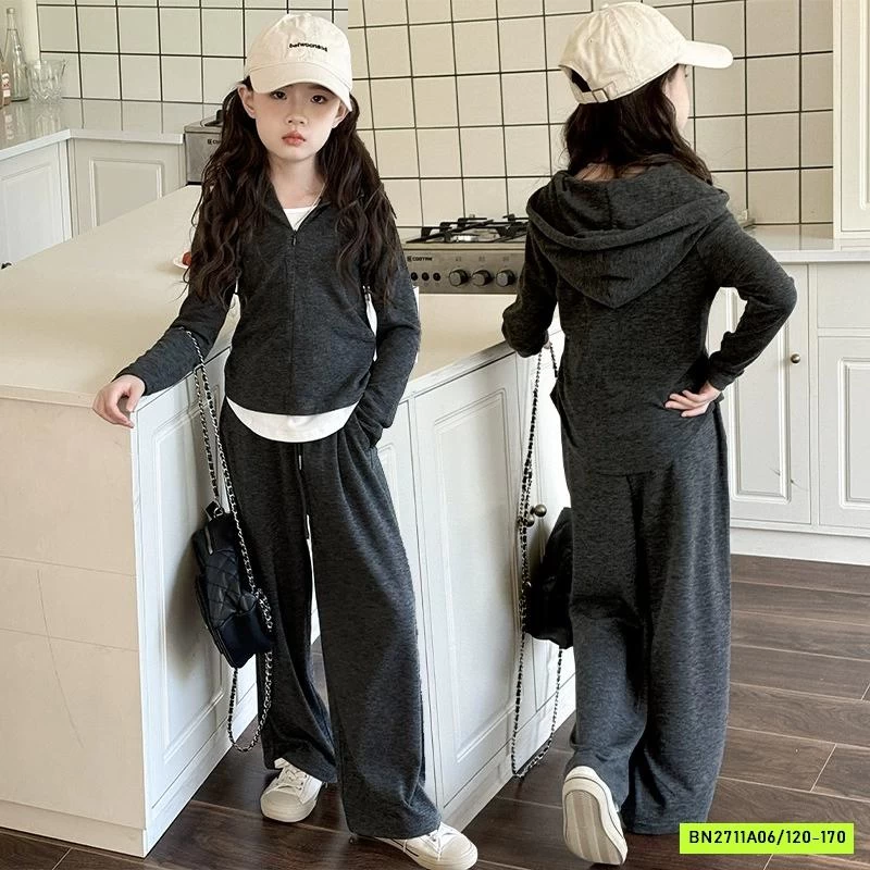 SÉT NỈ XÁM ĐEN ÁO RÚT EO SZ ĐẠI