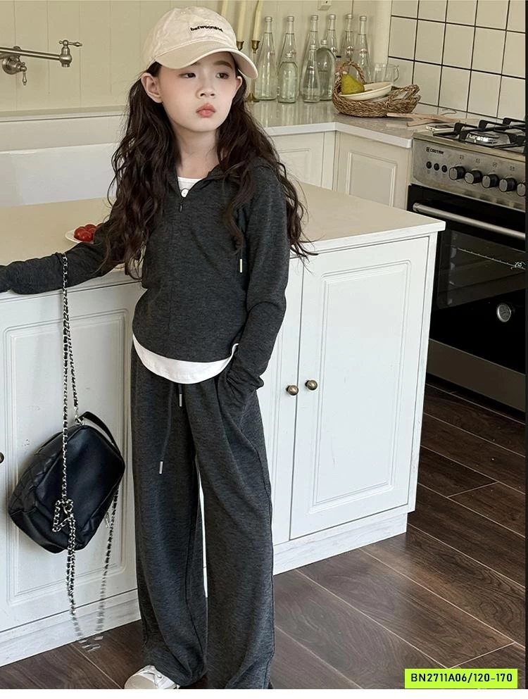 SÉT NỈ XÁM ĐEN ÁO RÚT EO SZ ĐẠI