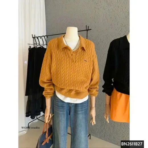 ÁO LEN CỔ POLO THÊU CÚN WGWE