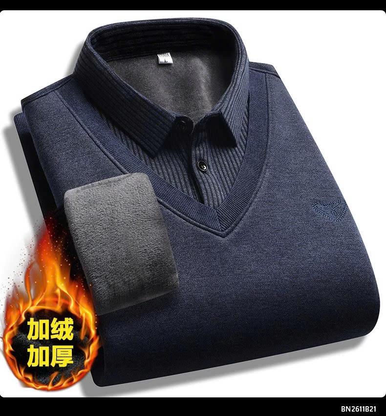 ÁO LEN NAM CỔ SƠ MI LÓT LÔNG SIÊU ẤM