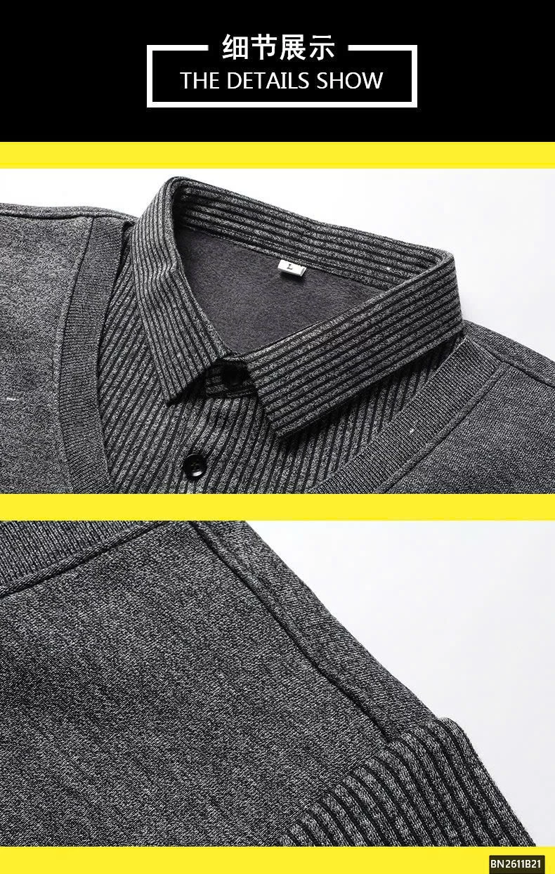 ÁO LEN NAM CỔ SƠ MI LÓT LÔNG SIÊU ẤM