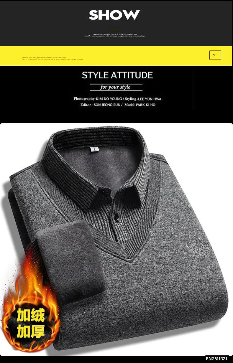 ÁO LEN NAM CỔ SƠ MI LÓT LÔNG SIÊU ẤM