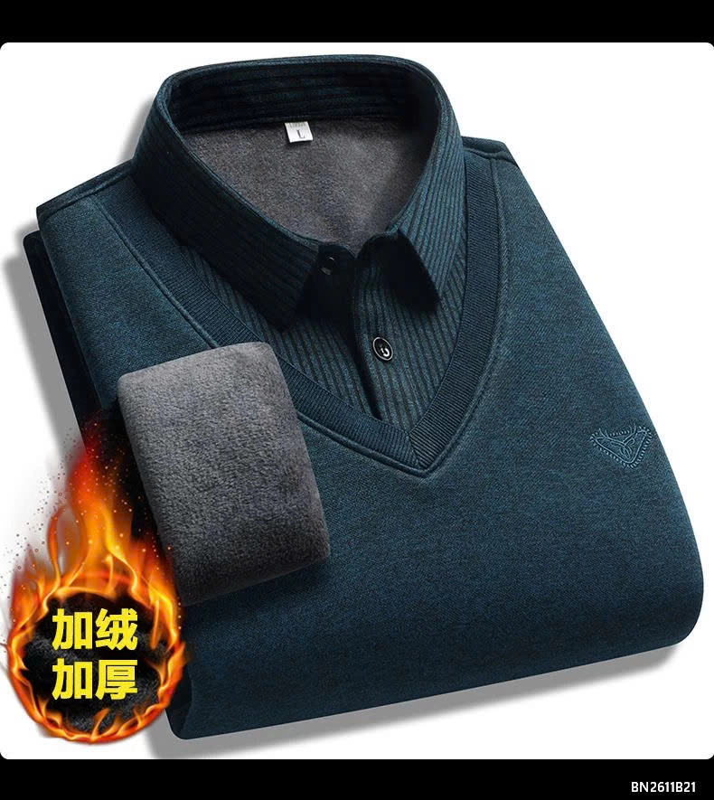 ÁO LEN NAM CỔ SƠ MI LÓT LÔNG SIÊU ẤM