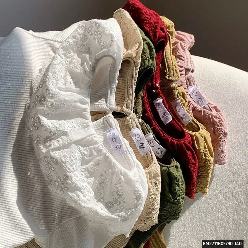 ÁO THUN DÀI TAY PHỐI REN CỔ BG